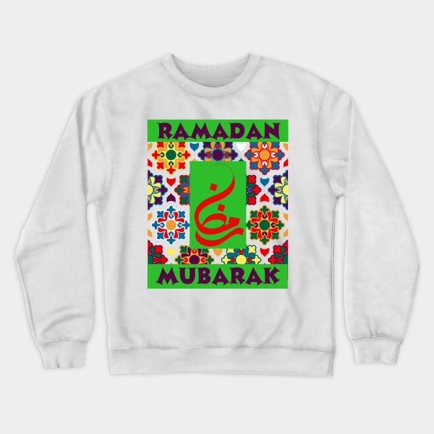 RAMADAN MUBARAK, beautiful Calligraphy and Islamic pattern. Crewneck Sweatshirt by KIRBY-Z Studio